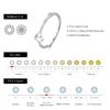 D Color Moissanite S925 Sterling Silver Rhodium/Platinum Plated Minimalist Heart Eternity Band Stackable Thin Ring Women's Daily