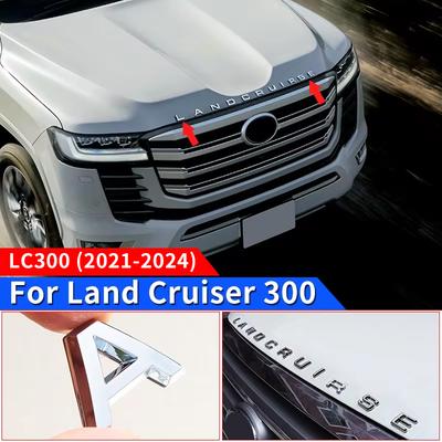 Para Land Cruiser 300 LC300 Decoração da capa do motor Land Cruiser Acessórios de modificação do logotipo FJ300 Adesivo de carta de capa