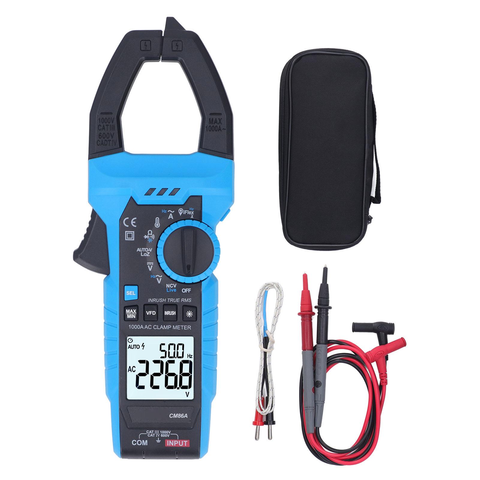 

Clamp Meter 1000A Backlight LCD Display Ergonomic Design Portable AC Current Amp Meter High Reliability for Electric Power