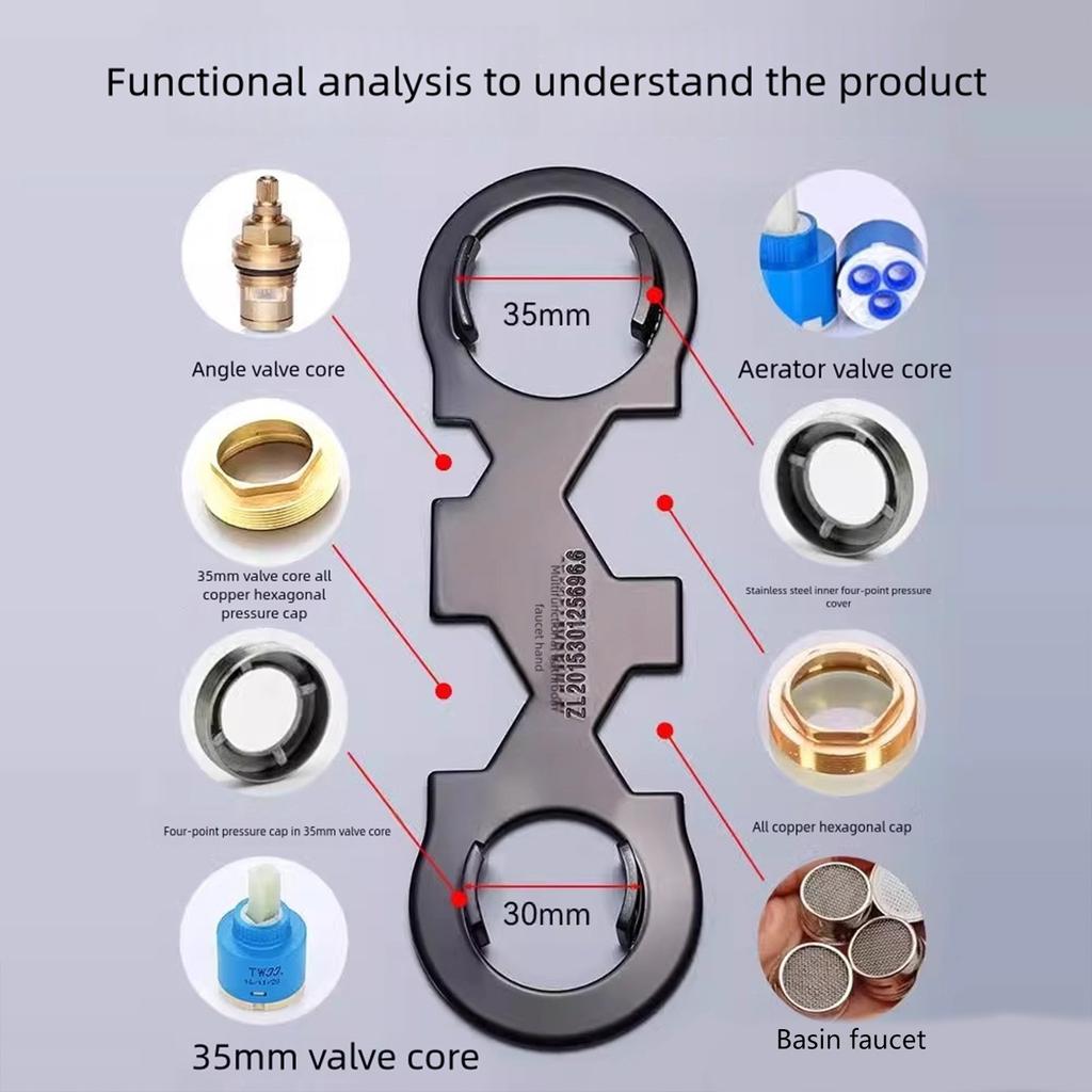 Faucet Aerators Removal Tool Various Stems Shower Lightweight Carbon Steel Build