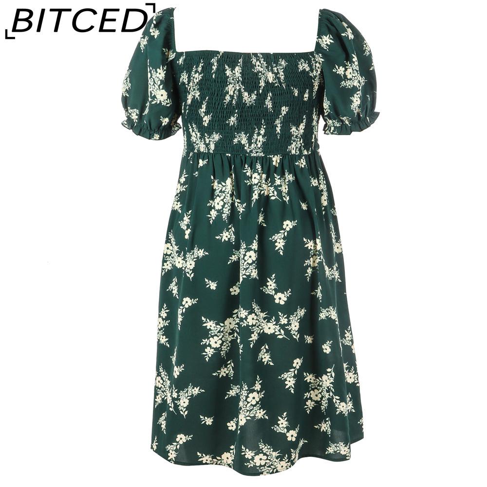BITCED Plus Size Women's Printed Casual Resort Elegant Midi Dress