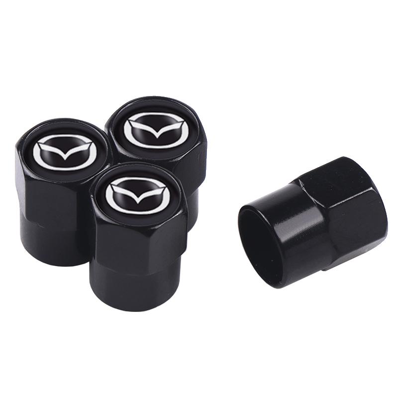 4pcs Car Wheel Tire Valve Caps Stem Case With Logo Auto Styling For Mazda 2 3 6 5 Axela Atenza CX 5 323 CX3 Emblems Accessories FF26