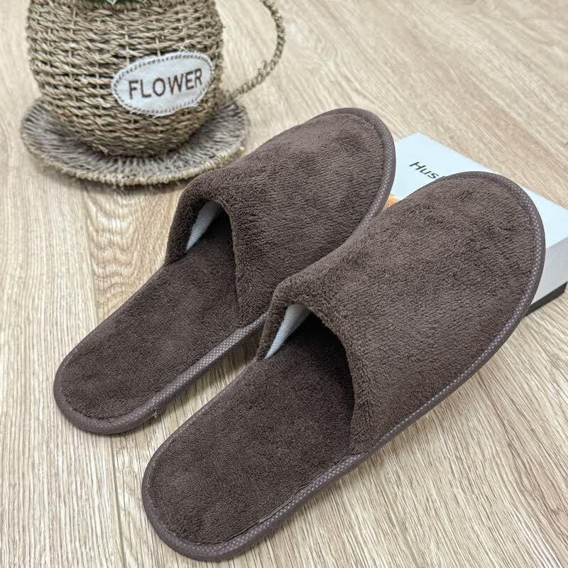 Non-Slip Disposable Coral Fleece Slippers