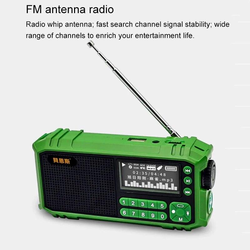 Multi-functional FM Radio Portable Bluetooth Speaker with LED Display Flashlight Support U Disk TF Card AUX Time Lyrics Display