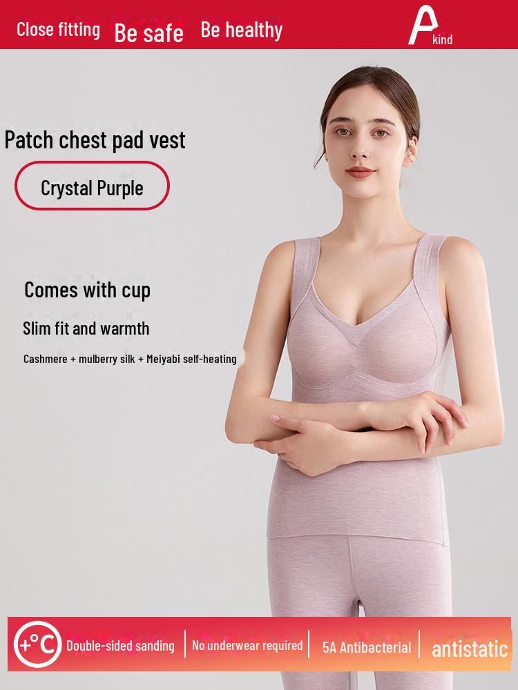 

Женский бархатный жилет с V-образным вырезом: Сращиваемый дизайн, толстая теплая накладка на грудь, защита живота — идеально подходит для осени и зимы L