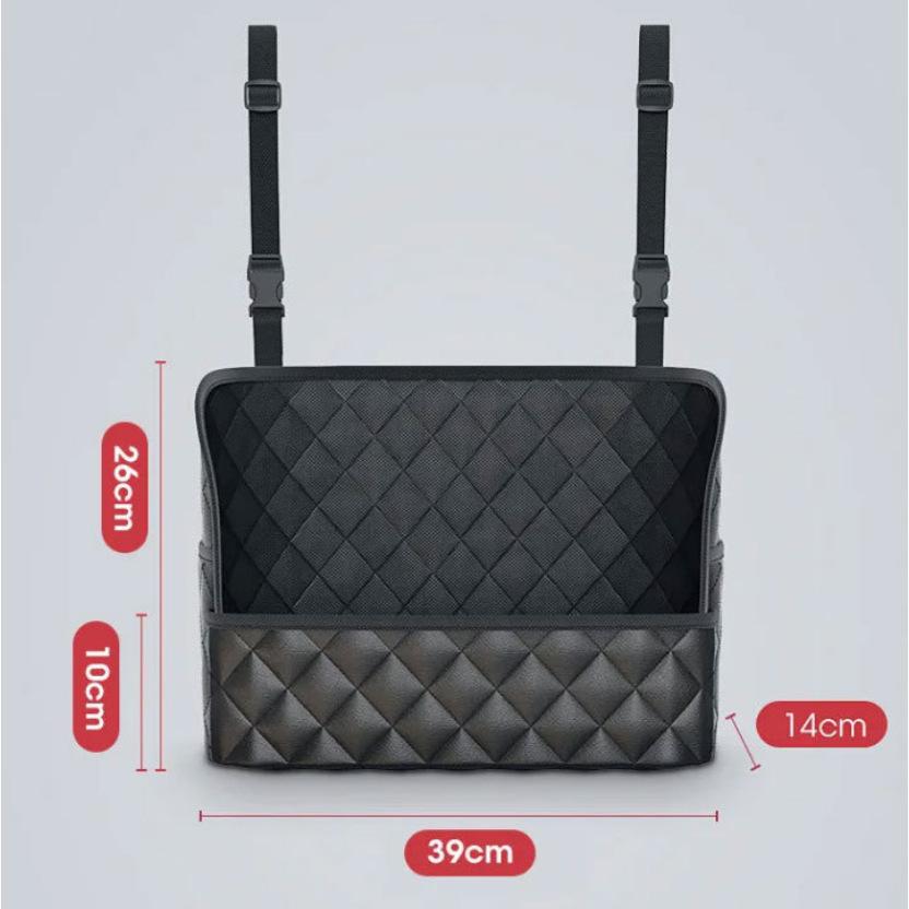 1 PC Car Middle Seat Storage Bag, Large Capacity PU Leather Storage Bag