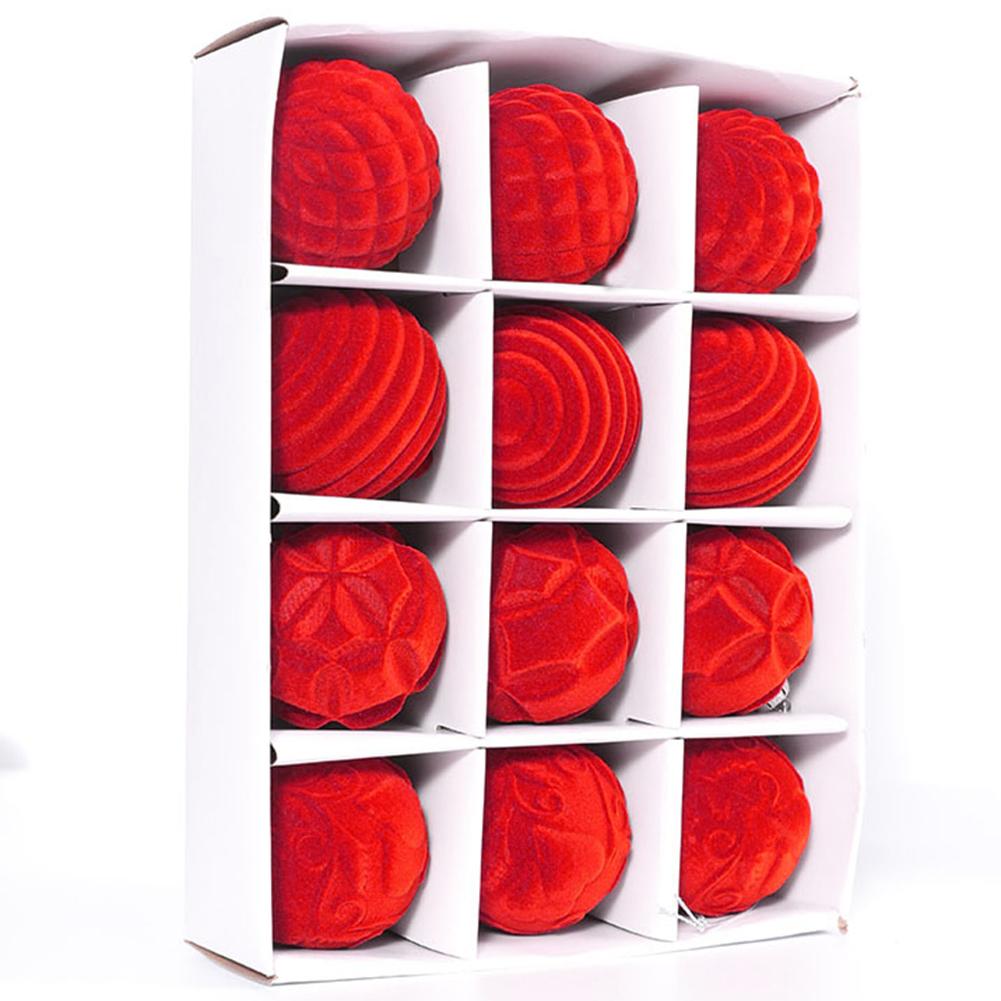

6cm 12PCS/box Christmas Tree Pendant Easy To Hang Holiday Gatherings Atmospher Christmas Ball Ornaments Tree Decorations червоний