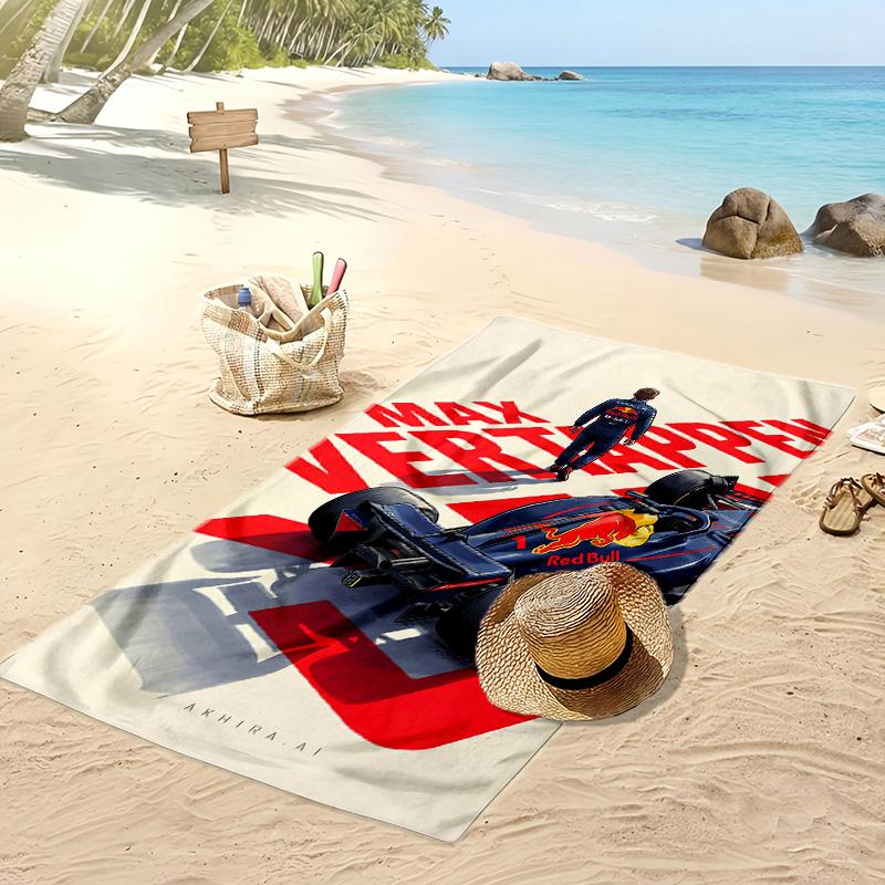 Asciugamano da Spiaggia Max Verstappen Stampa Morbido Portatile Asciugatura Rapida?Asciugamano Asciutto Per Piscina Vacanza Estiva Sport all'Aperto