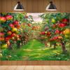 2D Harvest Theme Tapestry, Apple Orchard with Fresh Fruits for Home Decor