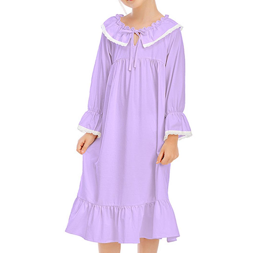 Children's Home Clothes Comfortable And Casual Loose Long Sleeved Nightgown Dress