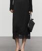 Lace Detail On MASSIMO DUTTI Fluid Midi Skirt