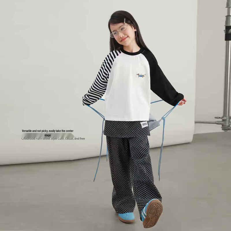 LUSON Girls' Stylish Raglan Long Sleeve T-Shirt
