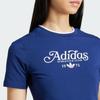 Adidas Camiseta Originals Badge Slim de 3 Rayas para Mujer, Azul Marino, IX3544