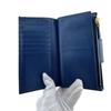 PRADA 1ML005 flap saffiano leather Bifold Wallet blue leather Women Used