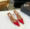 Fashion 2025 Fairy Style Summer Sexy And Versatile Transparent Half-Slipper Women'S Pointed-Toe Thin-Heeled High-Heeled Sandals Slipper