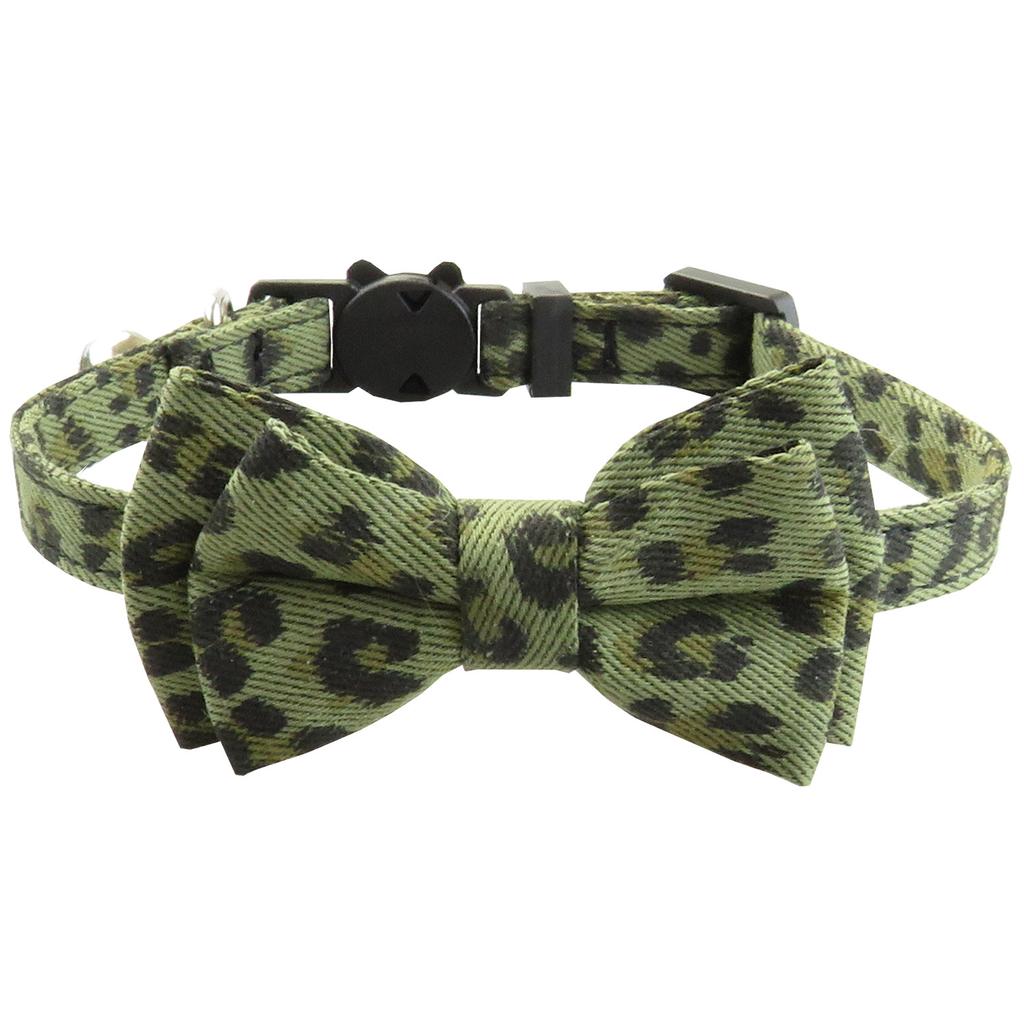 Pet Neck Decoration Leopard Pattern Pet Collar Cat Collar with Bell Cat Neck Ring Adjustable Anti-choking