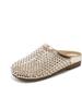 Baotou rhinestone slippers women's 2025 new fashion summer super fire hollow outer wear versatile casual non-slip Baotou slippers