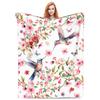 Hummingbird Series digital-printed polyester Bedroom velvet flannel cover blanket Fleece soft sofa cover blankets for beds
