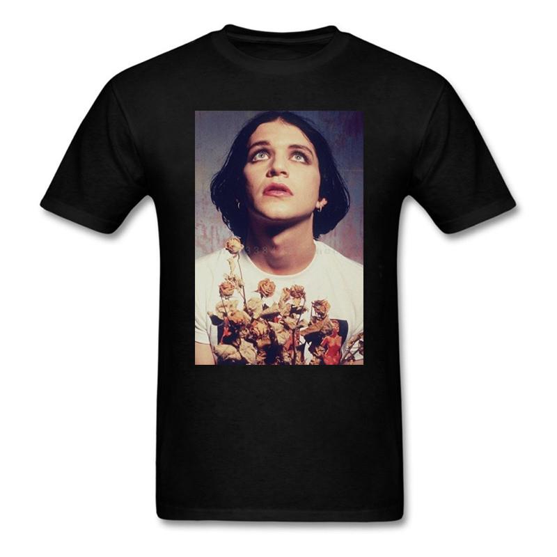 Placebo Brian Molko Con Flores Negro Para Verano Camisetas Mujer