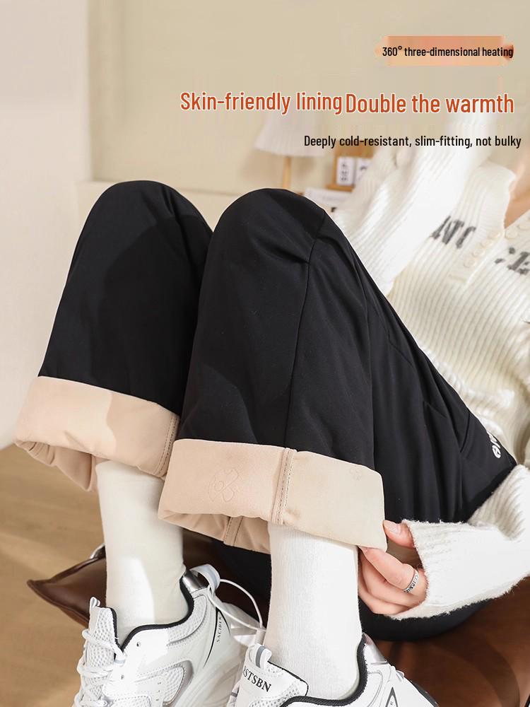 Women's 2025 Windproof Snow Pants: Cold-Proof, Thickened, Ski-Ready Down Pants for -40°C Winter Weather