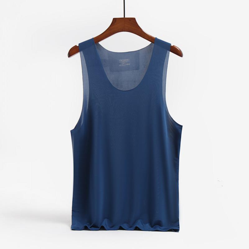 Liquid Ice Silk | Seamless Super Thin Men's Quick-Dry Vest, V-Neck & Round Neck, High Elasticity, Ideal for Summer Sports