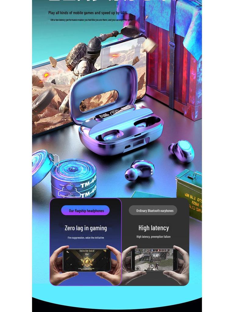 M9 TWS Wireless Bluetooth Earbuds: In-ear, Long Battery Life, High Sound Quality.