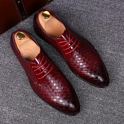 Moda 2024 Sapatos Formais de Couro Masculinos Sapatos de Negócios Vestidos Masculinos Geométricos Vermelhos Oxfords Festa Casamento Casual Masculino Flats Chaussure Homme55