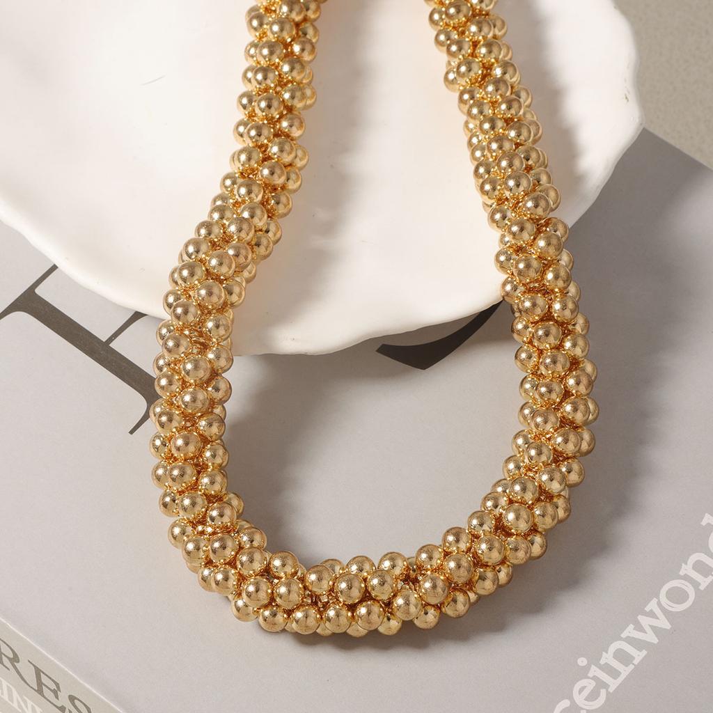 Hip Hop Punk Style Personality ins Simple Trend Geometric Gold Round Sphere Ladies Niche Clavicle Chain