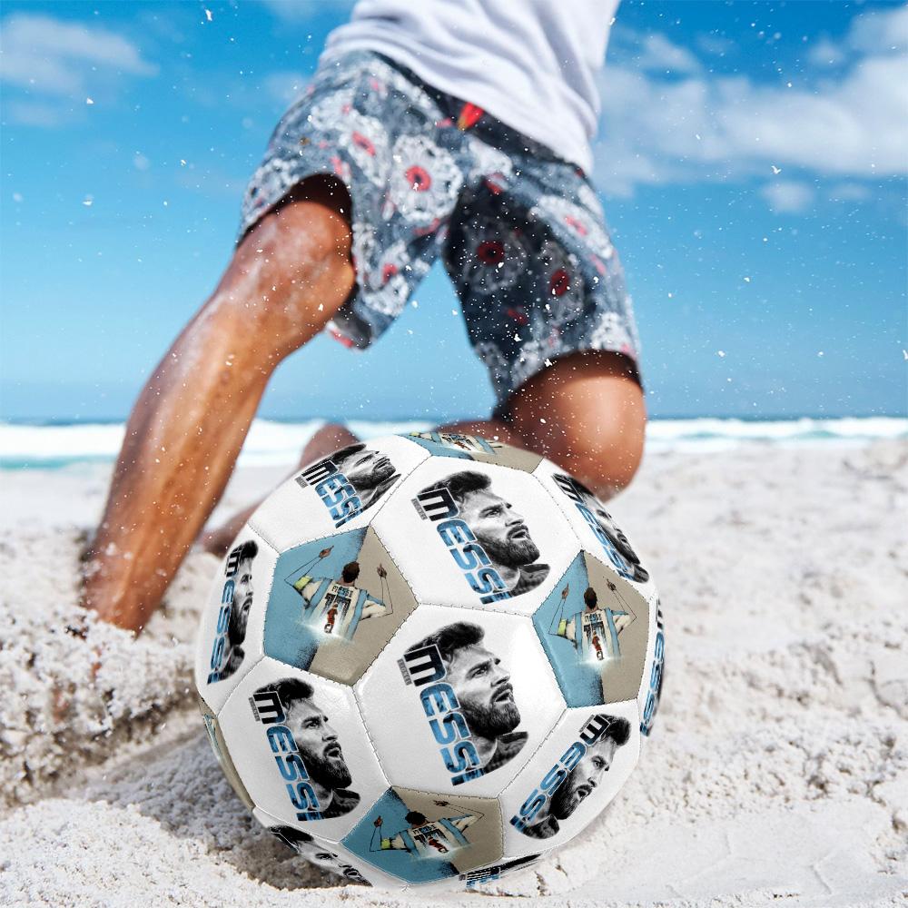 1pc Messi Size 5 Soccer Football Machine Sewn Outdoor Training and Matches Surprise Collection Gift Distinctive Home Decor And Party Gift