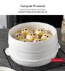 Dual-Layer Microwave Steamer: Food-Grade Water-Add Container with Thickened Tray & Grid