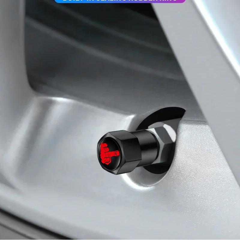 4Pcs/Set Tire Valve Caps Premium Metal Rubber Seal Tire Valve Stem Caps Dust Proof Covers Universal fit for Cars Accessories Stem Caps1