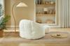 Soft Flower-Shaped Bean Bag Chair for Adults with Footstool, Vacuum-Packed Without Assembly, Ideal for Living Room, Bedroom & Balcony, Cream White