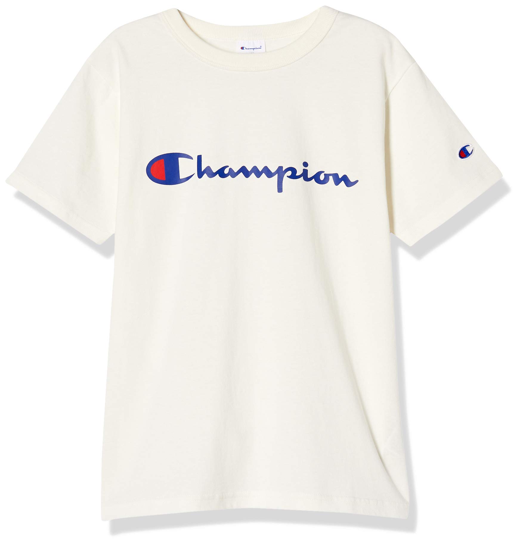 

Cotton Script Logo Short Sleeve Basic Boys 140 [Champion] T-Shirt 100% T-Shirt CK-T302 Off-White