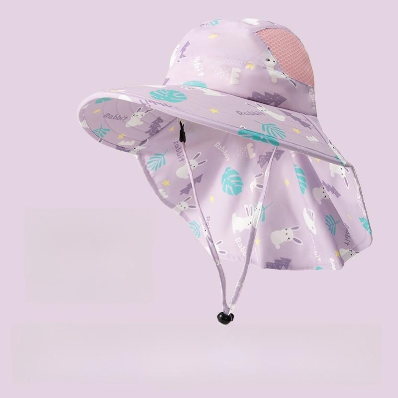 Kids Sun Protection Cap With Adjustable Fit And Wide Brim For Spring And Summer Use