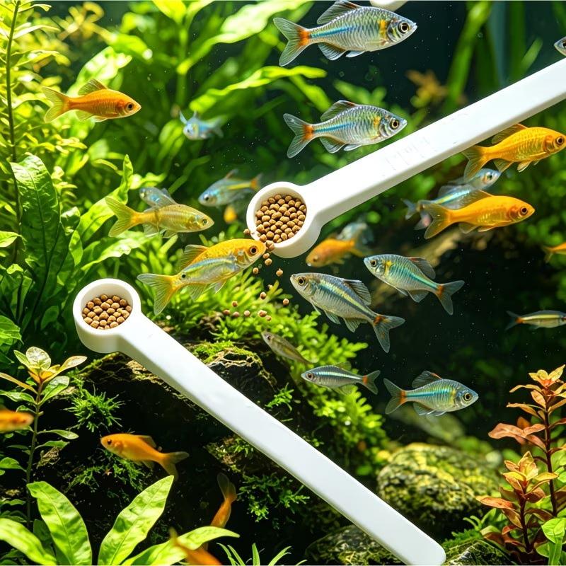3Pcs Multi-Size Aquarium Fish Feeding Spoon With Accurate Portion Control Perfect For Home Fish Tank Aquarium Hobbyists