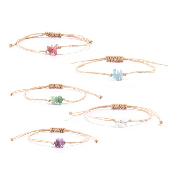 Artificial Crystal Braided Bracelet Handcrafted Adjustable String Rope Bracelet Boho Summer Bracelet Gift for Friends Men Women