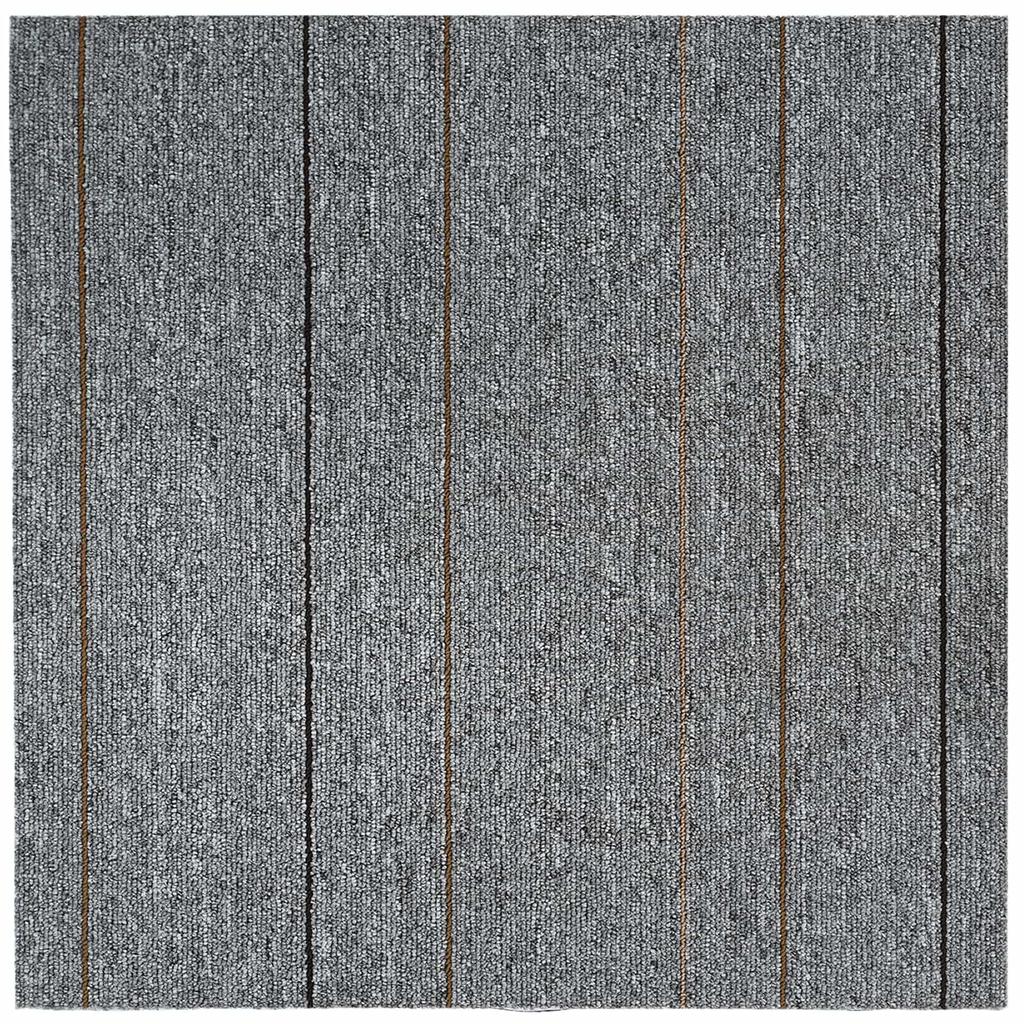 Grey Carpet Tile with Stripes 50 x 50 cm 4 pcs