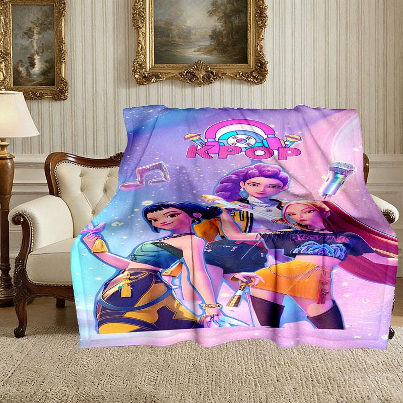 1pc Kpop Demon Hunters Blanket, Cozy Printed Throw Blanket, A Heartfelt Gift for Your Family and Friends