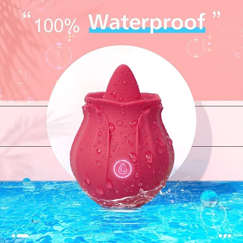 Rose Sex Toy with Tongue Licking Vibrator for Women G Spot Nipple Stimulation Rechargeable Vibrating Machine Clitoral Vibrators