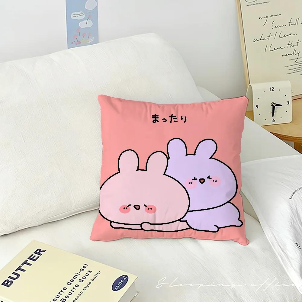 Kawaii A-Asamimichaans Cute Pillow Case Sofa Decorative Home Double-sided Printing Short Plush Cushion Cover