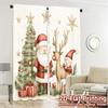 2pcs,Curtains Cute Christmas Santa Reindeer Tree Modern Light Filtering Curtains Durable Polyester Curtains Decorations For Home