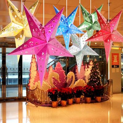 Bright Home Party Christmas Hanging Pentagram Star Xmas Ornament Lamp Shade Tree Decoration