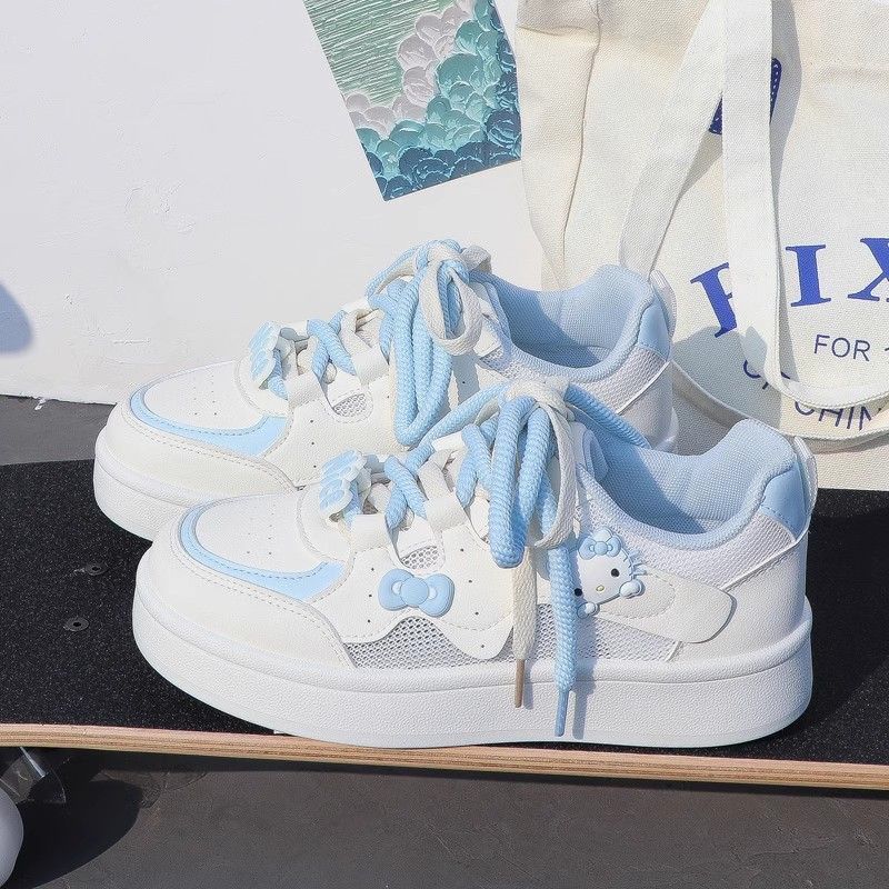 Cute thick-soled mesh breathable board shoes women's spring and summer new original design casual student white shoes