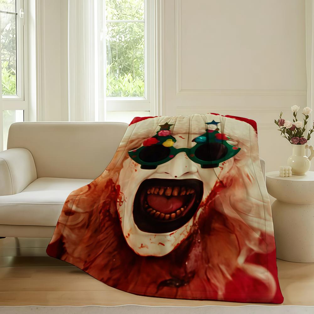 

Horror movie T Terrifier Blanket For Sofa Office Bed Plane Travel Sleep Read Relax Camping Soft And Warm 75x90cm