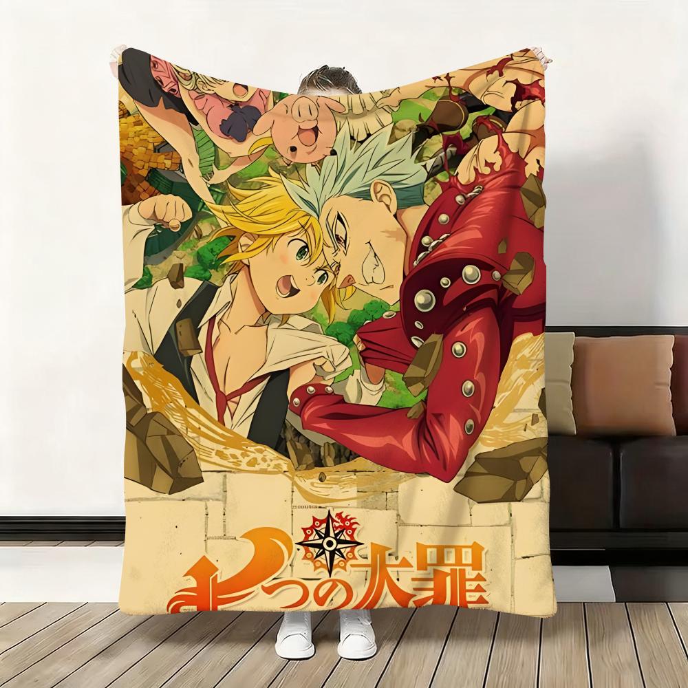 Anime S-Seven Deadly Sins Throw Flannel Fluffy Soft Blanket Warm Skin-Friendly Throw For Sofa Bed Office Nap Winter