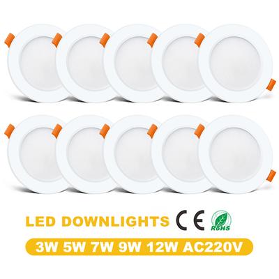 LED Downlight Recessed Ceiling Lamp 3W 5W 7W 9W 12W NO Driver Led Spotlight AC 220V For Indoor Lighting Living Room Bedroom