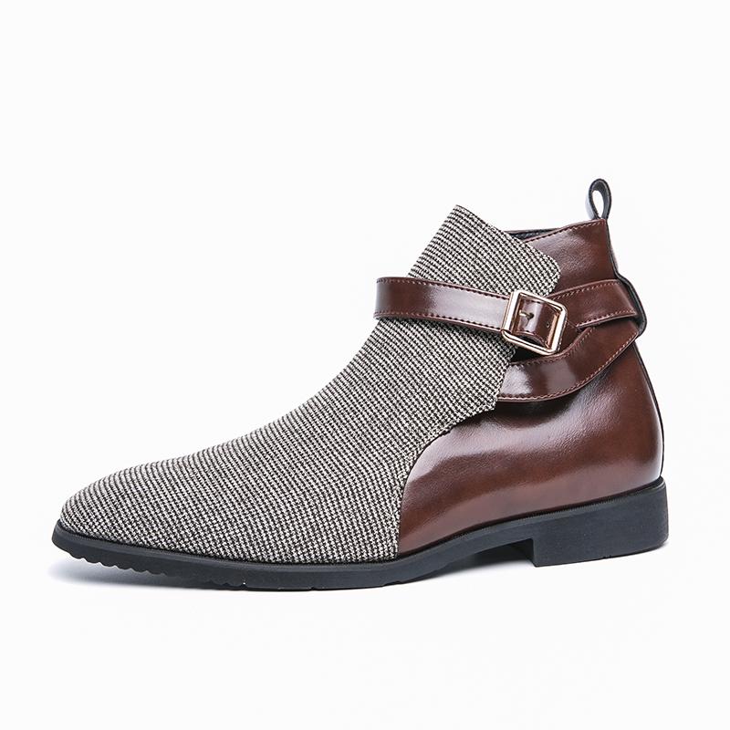 

Модные мужские высокие кожаные ботинки Модные дизайнерские стили для свадьбы, отдыха на природе, деловой вечеринки, офисные ботинки для мужчин 48 коричневый