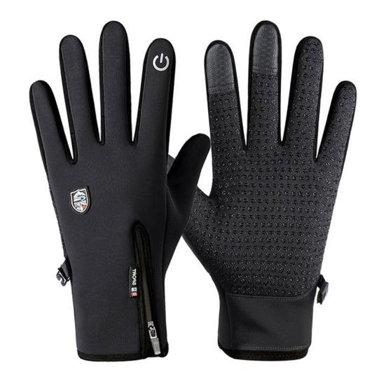 Waterproof Thermal Gloves Windproof Cycling Gloves Fleece Lined Touch Screen Gloves with Non-Slip Palm for Men Women Skiing Driving Hiking