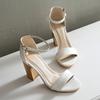 Women's high-heeled sandals summer classic simple and versatile thick-heeled large-size open-toed sandals