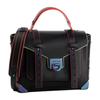 Seria de genți Manhattan cusături cu nituri geantă Cambridge piele culoare solidă la modă geantă de umăr crossbody pentru femei negru